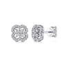 14K White Gold Clover Cutout Diamond Stud Earrings - 0.4 ct