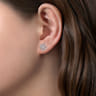 14K White Gold Clover Cutout Diamond Stud Earrings - 0.4 ct
