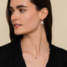 14K White Gold Cluster Diamond Teardrop Earrings - 1 ct
