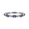 14K White Gold Cluster Sapphire and Bujukan Ball Stackable Ring