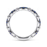 14K White Gold Cluster Sapphire and Bujukan Ball Stackable Ring