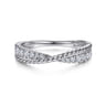 Fancy Wedding Ring in 14k White Gold with Round Natural Diamond at Gabriel & Co.