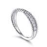 Fancy Wedding Ring in 14k White Gold with Round Natural Diamond at Gabriel & Co.