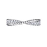 Fancy Wedding Ring in 14k White Gold with Round Natural Diamond at Gabriel & Co.