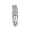 14K White Gold Criss Crossing Diamond Ring - 0.4 ct