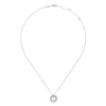 14K White Gold Cultured Pearl Diamond Halo Pendant Necklace - 0.5 ct