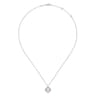 14K White Gold Cultured Pearl Pendant Necklace with Diamond Halo - 0.3 ct