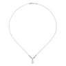 14K White Gold Cultured Pearl and Diamond Accent Necklace - 0.08 ct