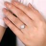 14K White Gold Cultured Pearl and Diamond Cluster Ring - 0.18 ct