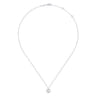 14K White Gold Cultured Pearl and Diamond Halo Pendant Necklace - 0.12 ct