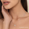 14K White Gold Cultured Pearl and Diamond Halo Pendant Necklace - 0.12 ct