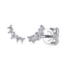 14K White Gold Curved 5 Stone Diamond Stud Earrings - 0.2 ct