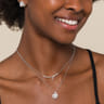 14K White Gold Curved Bypass Bar Necklace with Diamonds - 0.24 ct