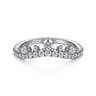 Curved Wedding Ring in 14k White Gold with Round Natural Diamond at Gabriel & Co.