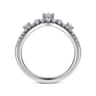 Curved Wedding Ring in 14k White Gold with Round Natural Diamond at Gabriel & Co.