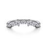 Curved Wedding Ring in 14k White Gold with Round Natural Diamond at Gabriel & Co.