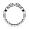 Curved Wedding Ring in 14k White Gold with Round Natural Diamond at Gabriel & Co.
