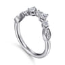 Curved Wedding Ring in 14k White Gold with Round Natural Diamond at Gabriel & Co.