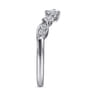 Curved Wedding Ring in 14k White Gold with Round Natural Diamond at Gabriel & Co.