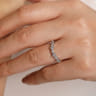 Curved Wedding Ring in 14k White Gold with Round Natural Diamond at Gabriel & Co.