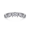 Curved Wedding Ring in 14k White Gold with Round Natural Diamond at Gabriel & Co.