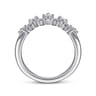 Curved Wedding Ring in 14k White Gold with Round Natural Diamond at Gabriel & Co.