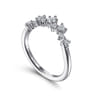 Curved Wedding Ring in 14k White Gold with Round Natural Diamond at Gabriel & Co.