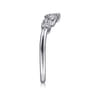 Curved Wedding Ring in 14k White Gold with Round Natural Diamond at Gabriel & Co.