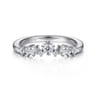 Curved Wedding Ring in 14k White Gold with Round Natural Diamond at Gabriel & Co.