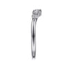 Curved Wedding Ring in 14k White Gold with Round Natural Diamond at Gabriel & Co.
