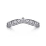 Curved Wedding Ring in 14k White Gold with Round Natural Diamond at Gabriel & Co.