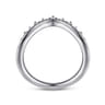 Curved Wedding Ring in 14k White Gold with Round Natural Diamond at Gabriel & Co.