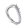 Curved Wedding Ring in 14k White Gold with Round Natural Diamond at Gabriel & Co.