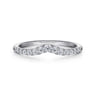 Curved Wedding Ring in 14k White Gold with Round Natural Diamond at Gabriel & Co.