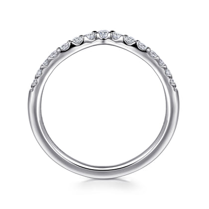 14K White Gold Curved Diamond Anniversary Band