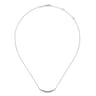 14K White Gold Curved Diamond Bar Necklace - 0.5 ct