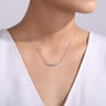 14K White Gold Curved Diamond Bar Necklace - 0.5 ct