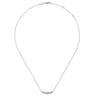 14K White Gold Curved Diamond Bar Necklace - 0.5 ct
