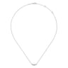 14K White Gold Curved Diamond Bar Necklace - 0.1 ct