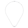 14K White Gold Curved Diamond Bar Necklace - 0.35 ct