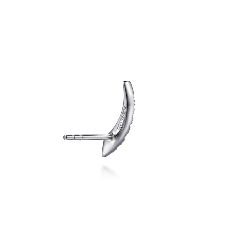 14K White Gold Curved Diamond Bar Stud Earrings - 0.25 ct - Shot 2