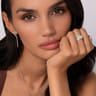 14K White Gold Curved Diamond Linear Stud Earrings - 1.6 ct