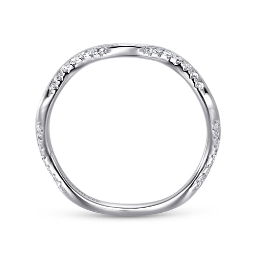 14K White Gold Curved Diamond Stackable Ring - 0.16 ct - Shot 2