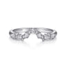 Curved Wedding Ring in 14k White Gold with Round Natural Diamond at Gabriel & Co.