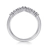Curved Wedding Ring in 14k White Gold with Round Natural Diamond at Gabriel & Co.