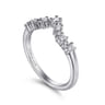 Curved Wedding Ring in 14k White Gold with Round Natural Diamond at Gabriel & Co.
