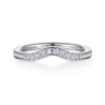 Curved Wedding Ring in 14k White Gold with Round Natural Diamond at Gabriel & Co.