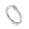 Curved Wedding Ring in 14k White Gold with Round Natural Diamond at Gabriel & Co.