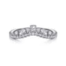 Curved Wedding Ring in 14k White Gold with Round Natural Diamond at Gabriel & Co.