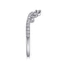 Curved Wedding Ring in 14k White Gold with Round Natural Diamond at Gabriel & Co.